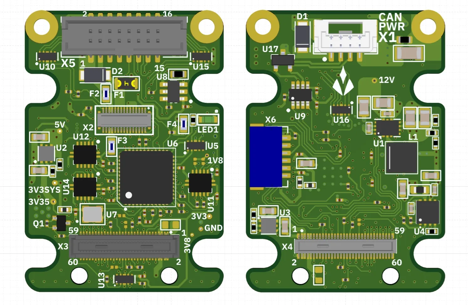 Aliensense NXS — board, top and bottom