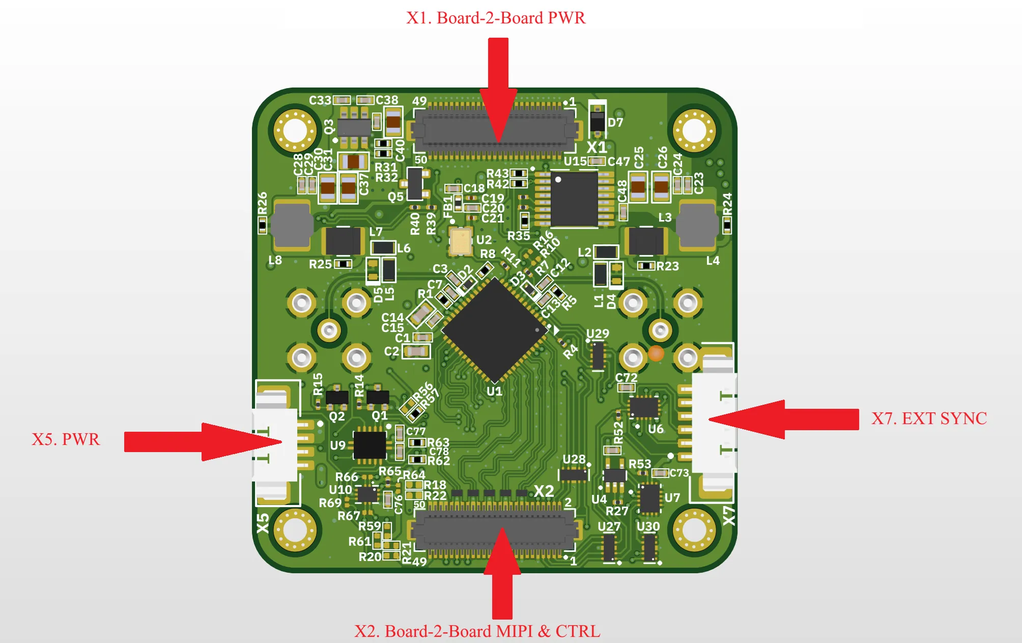 Connectors location, bottom