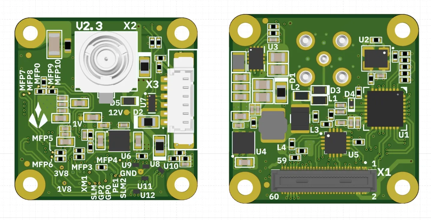 GMSL Serializer V2.3 PCB, top and bottom
